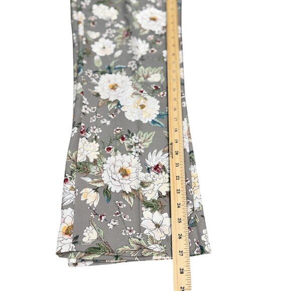ZARA COLLECTION GRAY WHITE FLORAL STRAIGHT DRESS PANTS S BLOGGER FAV RARE - Picture 5 of 14
